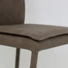 Scaun de interior cu spătar înalt din piele artificială Made in Italy - Cleto Viadurini