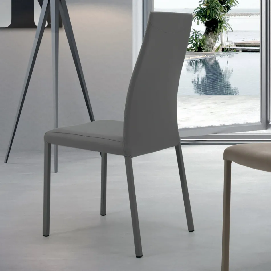 Scaun de interior cu Structură și Șezut din Oțel Vopsit Made in Italy - Padova Viadurini