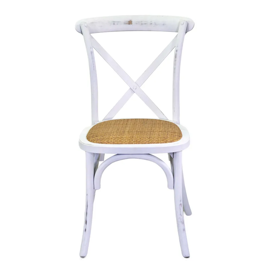 Scaun de interior stivuibil din lemn de mesteacăn și scaun din ratan - Barriera Viadurini