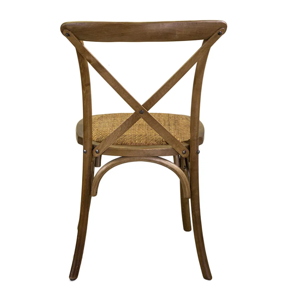 Scaun de interior stivuibil din lemn de mesteacăn și scaun din ratan - Barriera Viadurini