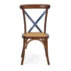 Scaun de interior stivuibil din lemn de stejar și scaun din rattan - Barriera Viadurini