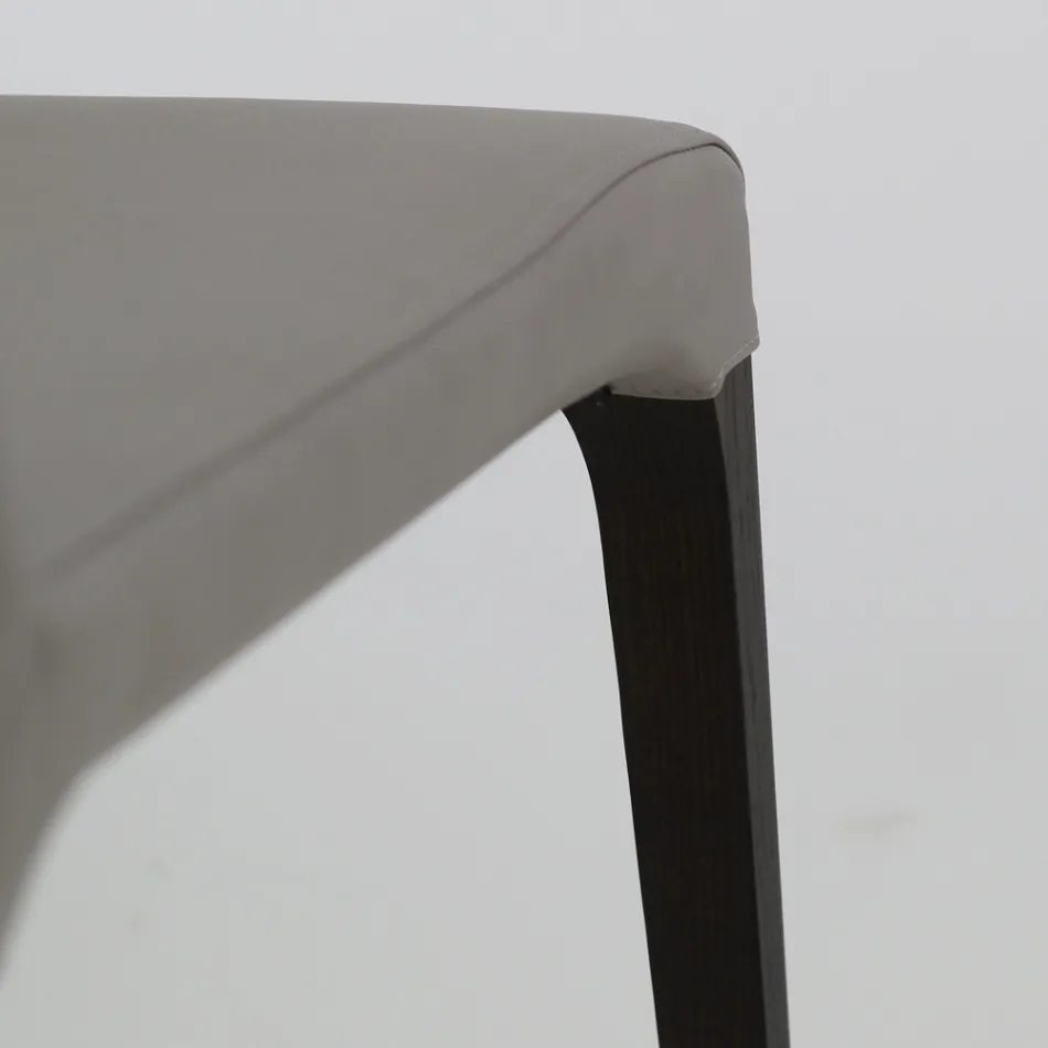 Scaun de interior din lemn de frasin și piele fabricat în Italia - Floki Viadurini