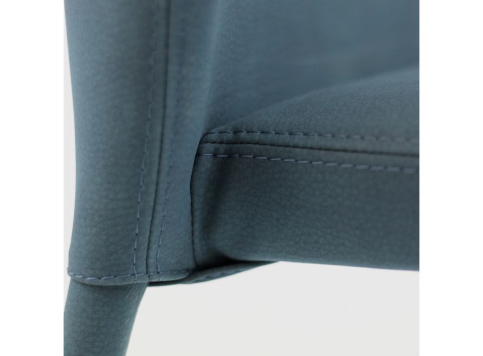 Scaun de sufragerie complet tapițat cu piele artificială Made in Italy - Eloi Viadurini