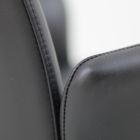 Scaun de sufragerie cu cotiere tapițat cu piele neagră Made in Italy - Meyer Viadurini