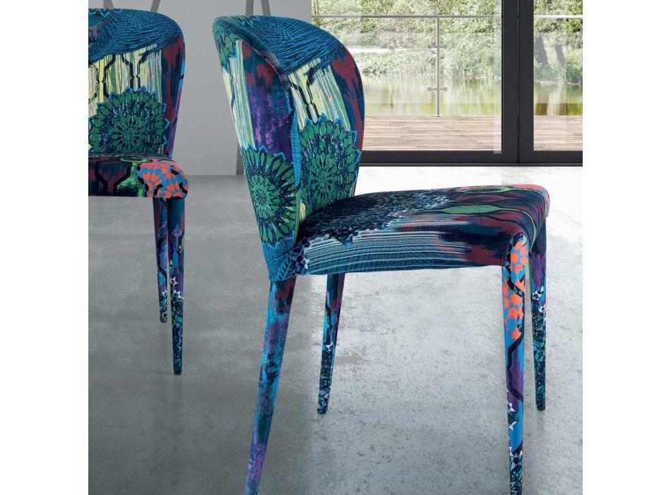 Scaun de sufragerie cu sezut si picioare tapitate Made in Italy - Verona Viadurini