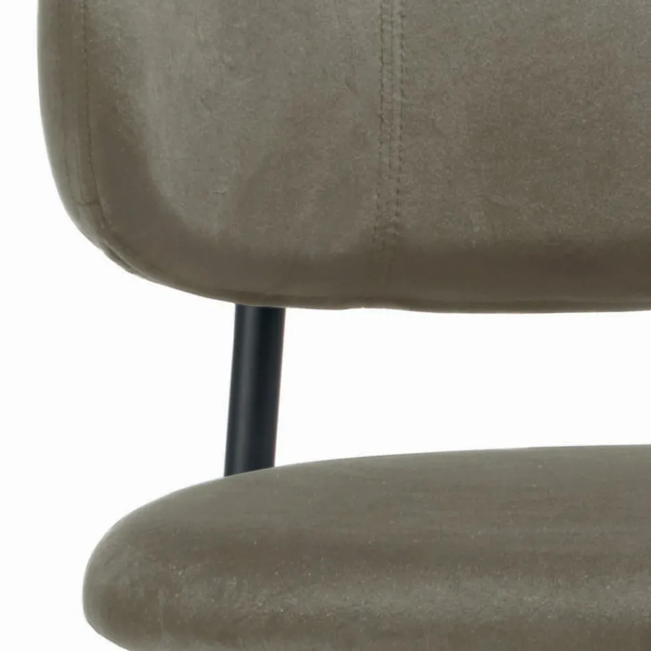 Scaun de sufragerie cu sezut si spatar din catifea Made in Italy - Livorno Viadurini