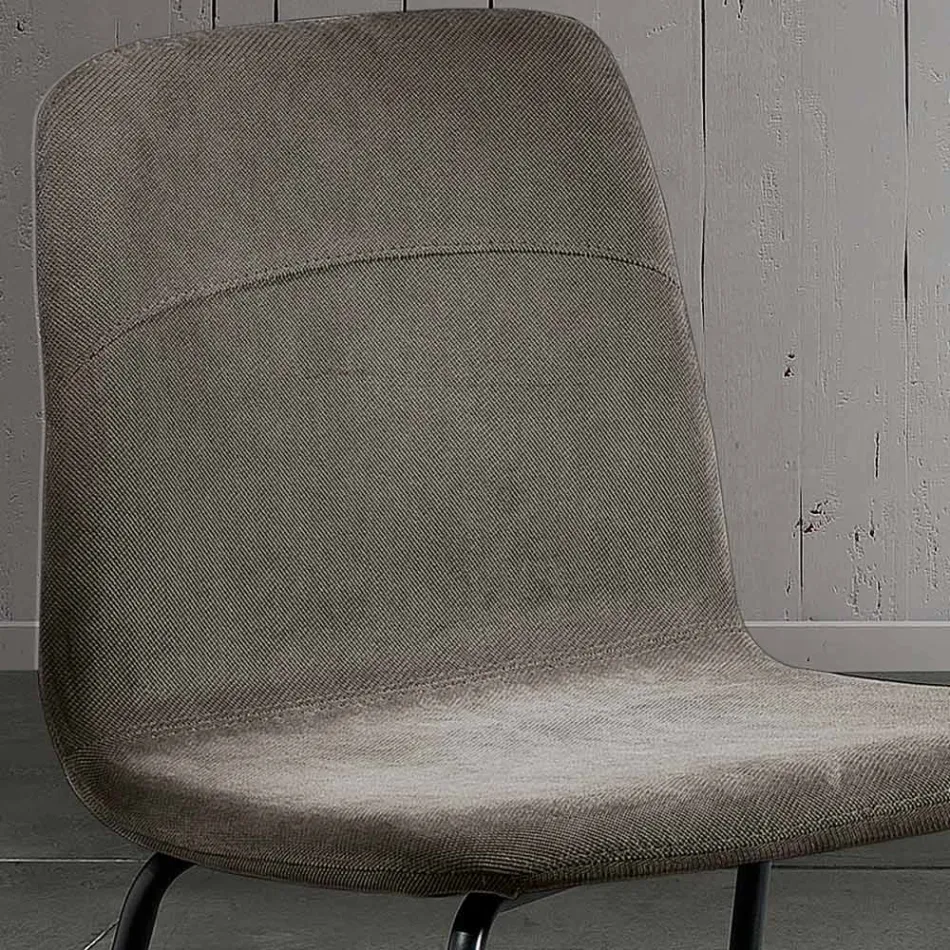 Scaun de sufragerie cu sezut din stofa si structura metalica - Aisha Viadurini