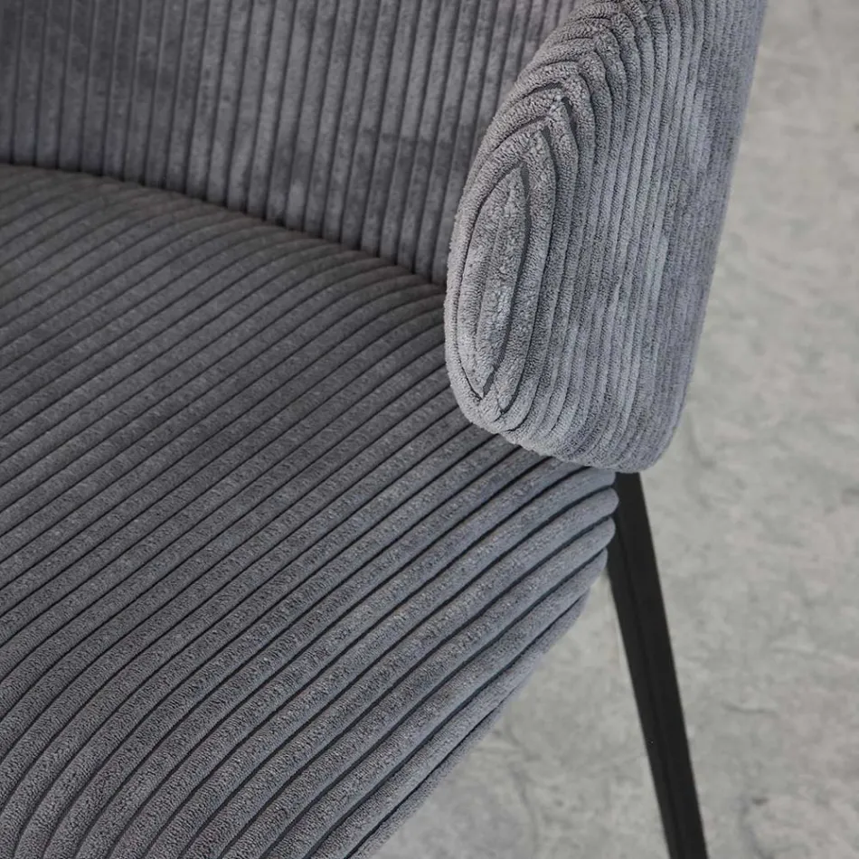 Scaun de sufragerie cu cadru metalic si scaun din catifea - Ridni Viadurini