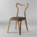 scaun de luat masa din lemn și piele design modern, l.41xp.46 cm, Carol