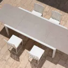 Scaun de luat masa în aer liber din aluminiu și design de lux Rope 3 finisaje - Julie Viadurini