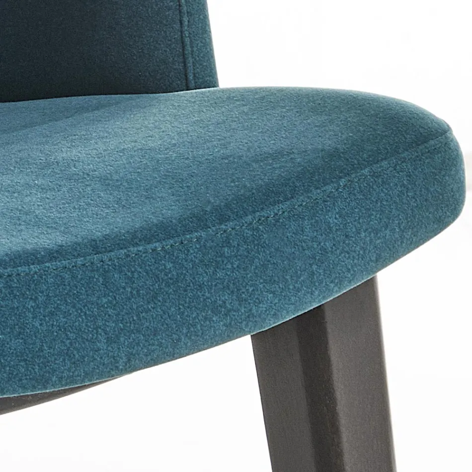 Scaun de sufragerie din lemn cu scaun din catifea verde sticla Made in Italy - Eddard Viadurini