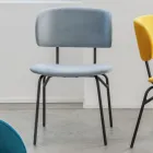 Scaun de sufragerie din metal si catifea rezistenta la pete, 2 piese - Valnerina Viadurini