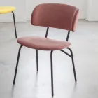 Scaun de sufragerie din metal si catifea rezistenta la pete, 2 piese - Valnerina Viadurini