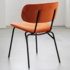 Scaun de sufragerie din metal si catifea rezistenta la pete, 2 piese - Valnerina Viadurini