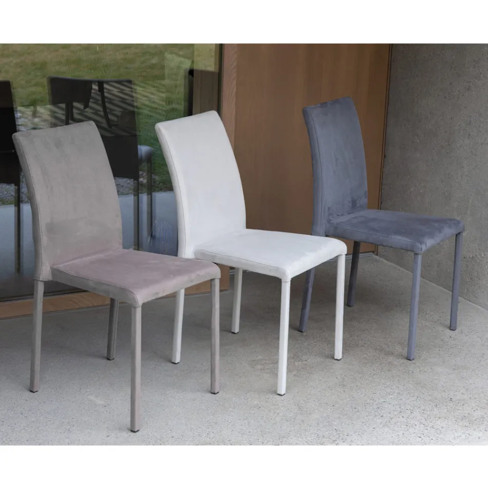 Scaun de Sufragerie Metal Imbracat in Econabuk Colorat, 4 Bucati - Anita Viadurini