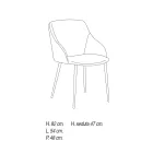 Scaun de sufragerie din metal acoperit cu microfibra Made in Italy - Suzanne Viadurini