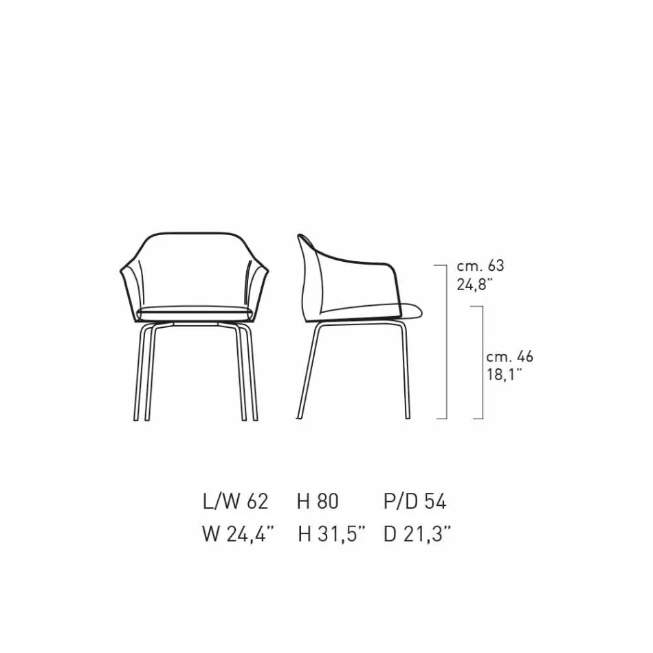 Scaun de luat masa de design modern Made in Italy - Cloe Viadurini