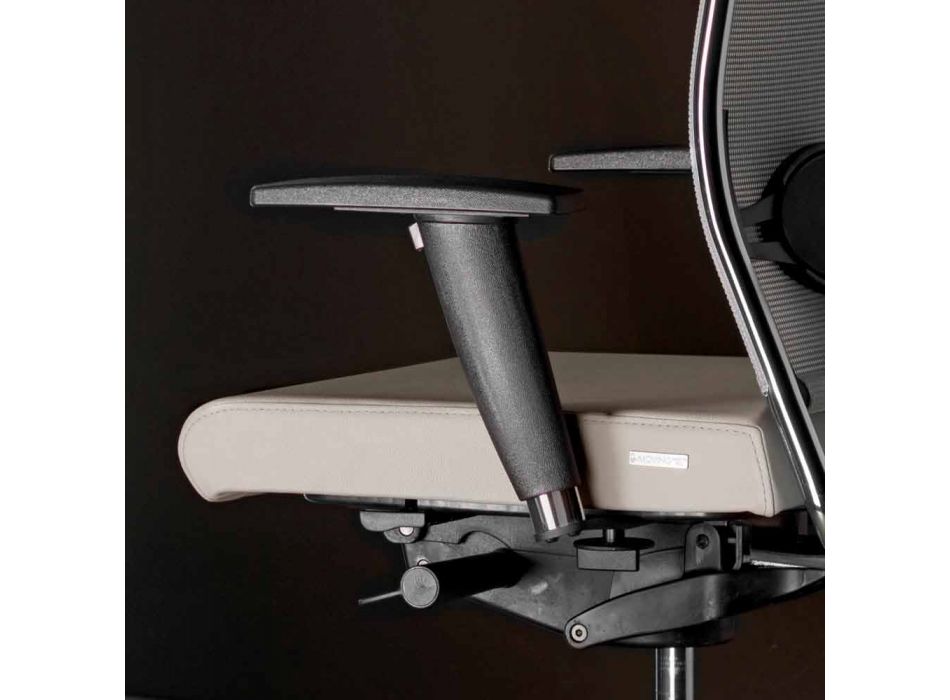 Scaun birou pivotant ergonomic, cu roți și cotiere - Gimiglia Viadurini
