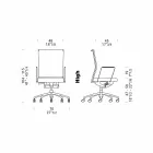 Scaun birou pivotant ergonomic, cu roți și cotiere - Gimiglia Viadurini