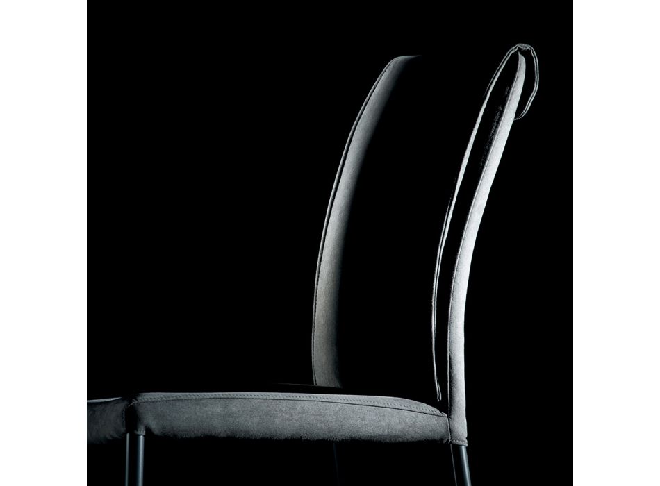 Scaun de sufragerie cu picioare din otel si scaun din stofa - Amalfi Viadurini