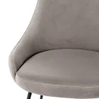 Scaun de Sufragerie cu Scaun din Tesatura Microfibra de diferite Culori - Lemn de Santal Viadurini