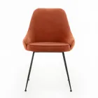 Scaun de Sufragerie cu Scaun din Tesatura Microfibra de diferite Culori - Lemn de Santal Viadurini