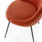 Scaun de Sufragerie cu Scaun din Tesatura Microfibra de diferite Culori - Lemn de Santal Viadurini