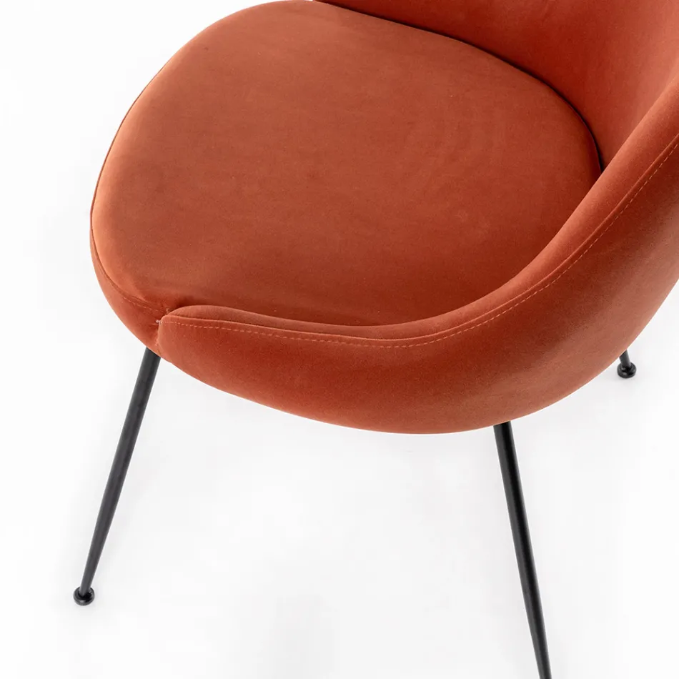 Scaun de Sufragerie cu Scaun din Tesatura Microfibra de diferite Culori - Lemn de Santal Viadurini