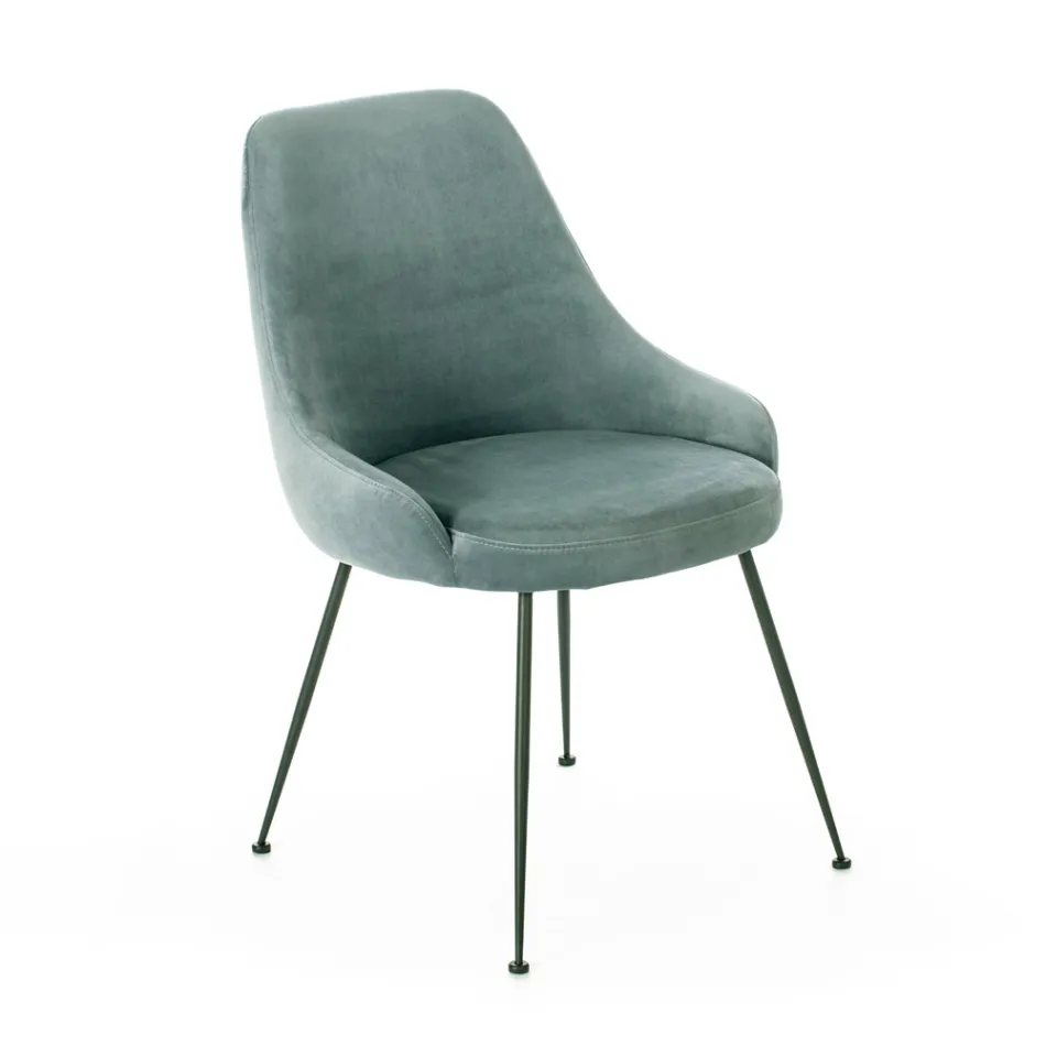 Scaun de Sufragerie cu Scaun din Tesatura Microfibra de diferite Culori - Lemn de Santal Viadurini