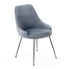 Scaun de living cu sezut din stofa din microfibra de diferite culori - Lemn de santal Viadurini