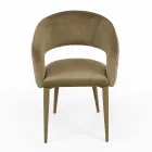 Scaun de sufragerie cu scaun din catifea finisaj frânghie Made in Italy - Savignano Viadurini