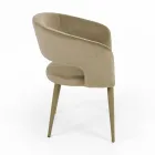 Scaun de sufragerie cu scaun din catifea finisaj frânghie Made in Italy - Savignano Viadurini