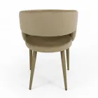 Scaun de sufragerie cu scaun din catifea finisaj frânghie Made in Italy - Savignano Viadurini