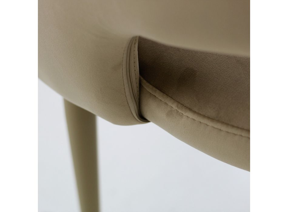 Scaun de sufragerie cu scaun din catifea finisaj frânghie Made in Italy - Savignano Viadurini