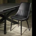 Scaun de living din metal și piele ecologică cu finisaje diferite - Onde Viadurini