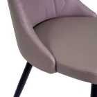 Scaun de living din metal și piele ecologică cu finisaje diferite - Onde Viadurini