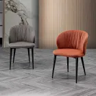 Scaun de sufragerie din stofa si frasin de design elegant - Reginaldo Viadurini