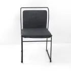 Scaun de Sufragerie din Tesatura si Lacuit Made in Italy - Uralia Viadurini