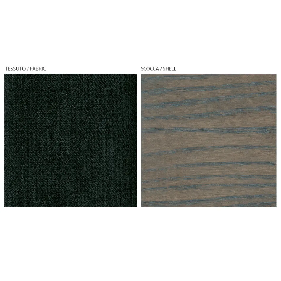 Scaun de sufragerie din stofa si lemn masiv de fag Made in Italy - Rein Viadurini