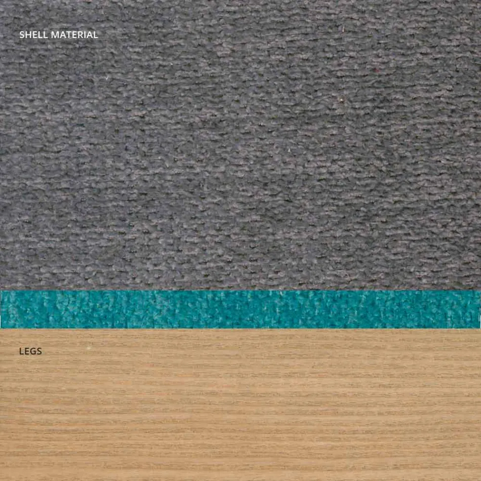 Scaun de zi din țesătură și lemn modern din Italia, Oriella Viadurini