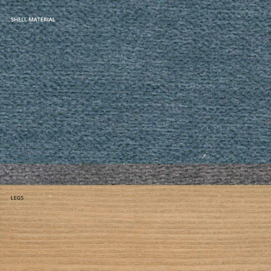 Scaun de zi din țesătură și lemn modern din Italia, Oriella Viadurini