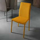 Scaun de Sufragerie Tapițat Complet cu Material Made in Italy - Lorelai Viadurini