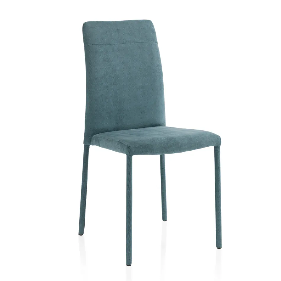 Scaun de Sufragerie Tapițat în întregime cu țesătură Made in Italy - Lorelai Viadurini