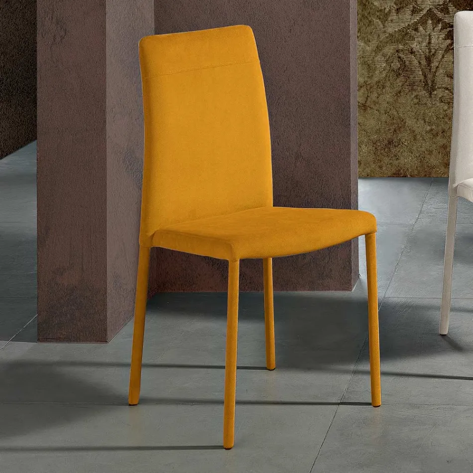 Scaun de Sufragerie Tapițat Complet cu Material Made in Italy - Lorelai Viadurini