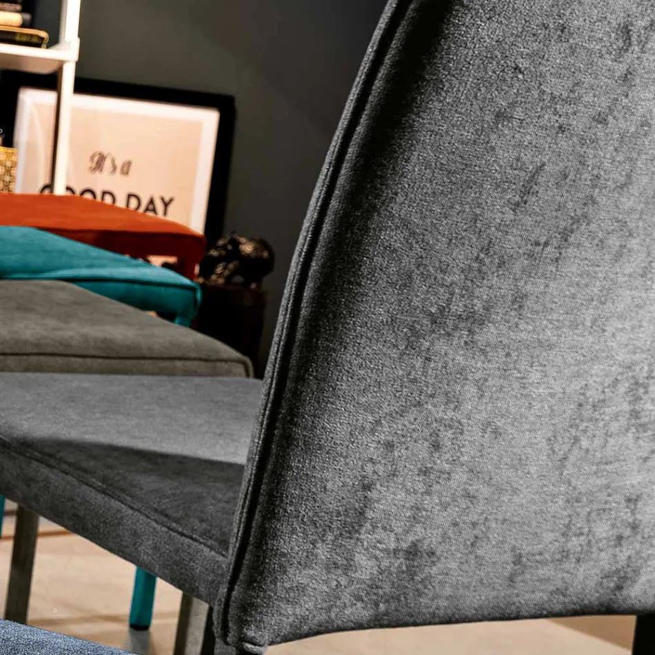 Scaun de sufragerie complet tapitat cu material Made in Italy - Rosetta Viadurini