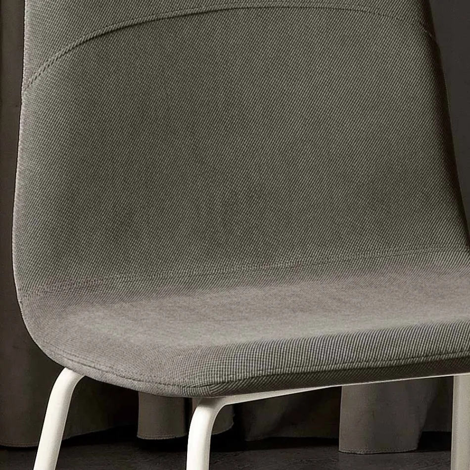 Scaun modern de sufragerie din material textil si metal fabricat in Italia, Egipt Viadurini