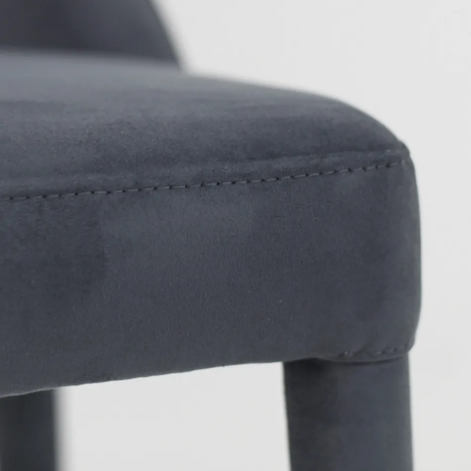 Scaun de sufragerie tapitat cu Teknofibra Made in Italy - Stinco Viadurini