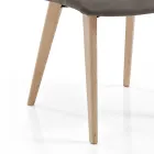 Scaun de Sufragerie Tapițat cu Tesatura și Picioare Frasin Design - Florinda Viadurini