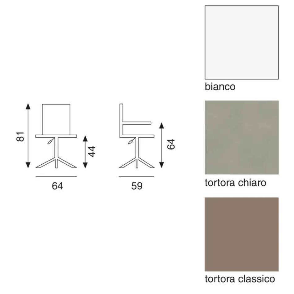 Scaun de birou alb din piele ecologică Michelle Viadurini