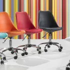Scaun de birou cu lift de gaz din polipropilenă colorată și metal - Loredana Viadurini